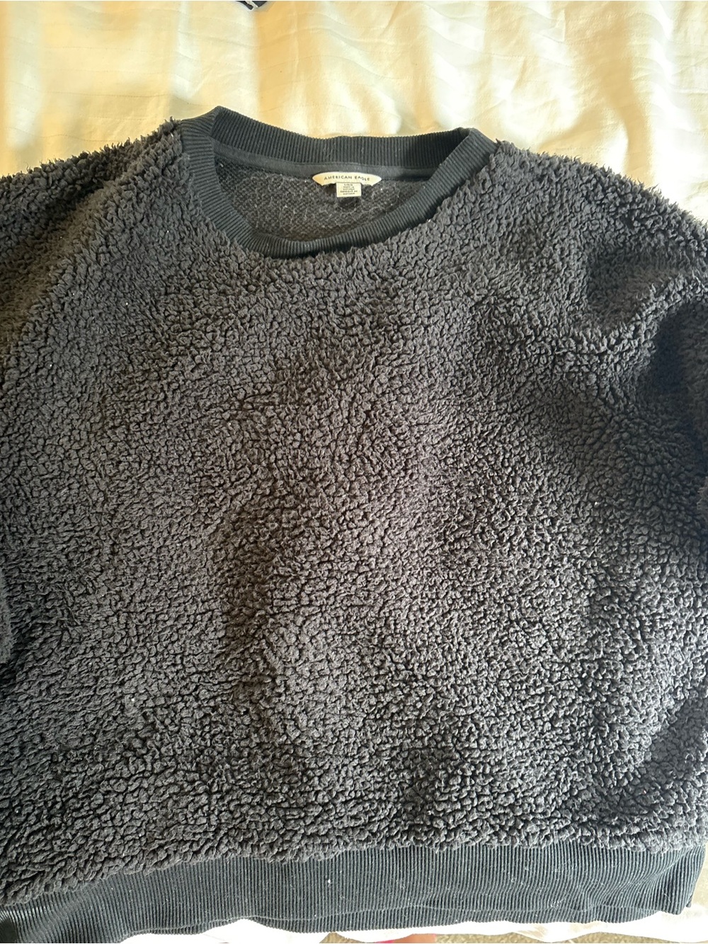 American eagle cozy Charcoal Sherpa Pullover Sweater